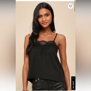 Lulus Black Lace Tank, XL